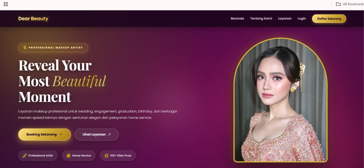 Preview aplikasi booking makeup artist
